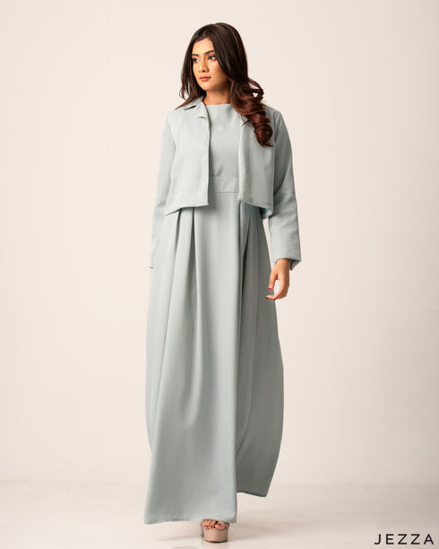 Chic Polyester Dress Jacket Set 58923